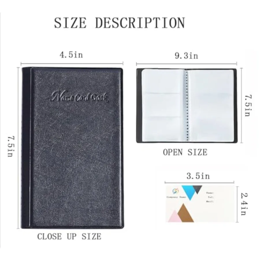 الجلود المهنية بطاقة الأعمال حامل كتب المنظم 300 بطاقة سعة كتيب بطاقة الائتمان بو لي حامل بطاقات التخزين للرجال #5