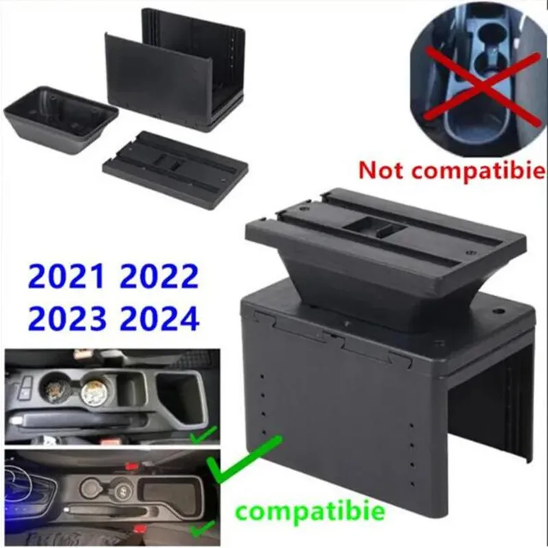 لشركة هيونداي I20 2020-2024 مسند ذراع السيارة صندوق داخلي التحديثية طبقة مزدوجة مركز صندوق تخزين حامل الكأس اكسسوارات السيارات
