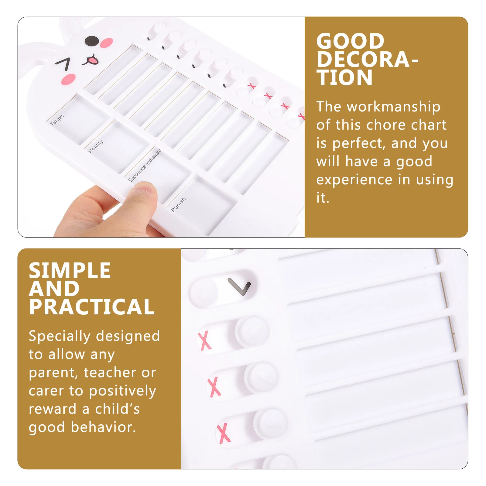 

1 set Kids Chore Chart DIY Reminder for Rabbit To Do Pad Portable Checklist Students Memo Board Classroom Schedule Home Behavior