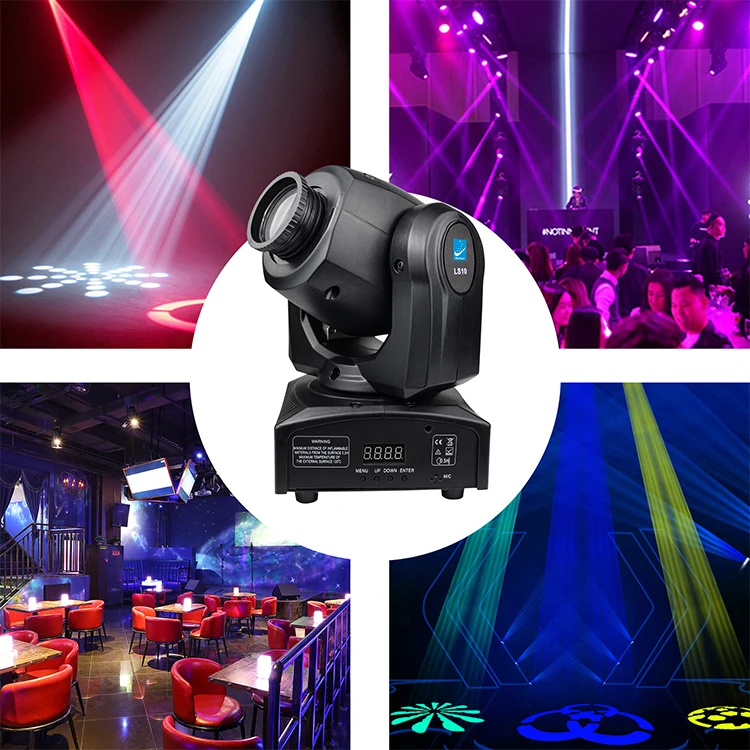 Profissional movendo cabeça LED luzes do palco, holofotes, 8 gobos, 9 canais, 11 canais, casamento, DJ, festa, Natal, 35W