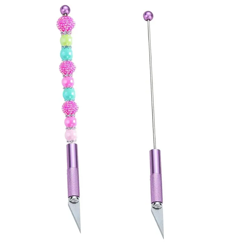 

HOT Blank Bar 15 Pack Metal Beadable Nicking Tools, Bead Carving Knife In 12 Assorted Colors For DIY Crafts Making~Jul.