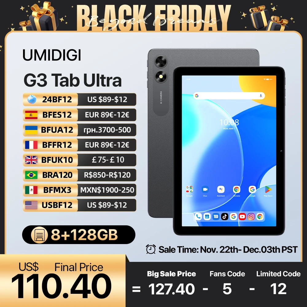 تابلت ألعاب Ultra Tab ، أندرويد 13 ، HD ، MTK G99 ثماني النواة ، 8 جيجابايت ، 8 جيجابايت ، 8 جيجابايت ، GB ، GB ، بطارية mAh ، أندرويد بطاقة SIM مزدوجة