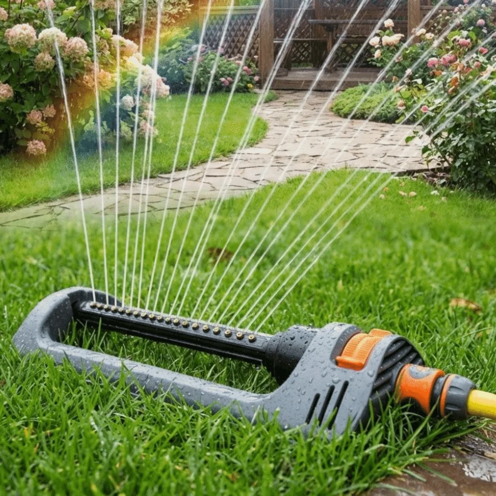 

19 Hole Nozzles Oscillating Sprinkler 4 Modes Wide Coverage Swing Irrigation Sprinkler Automatic Weighted Base