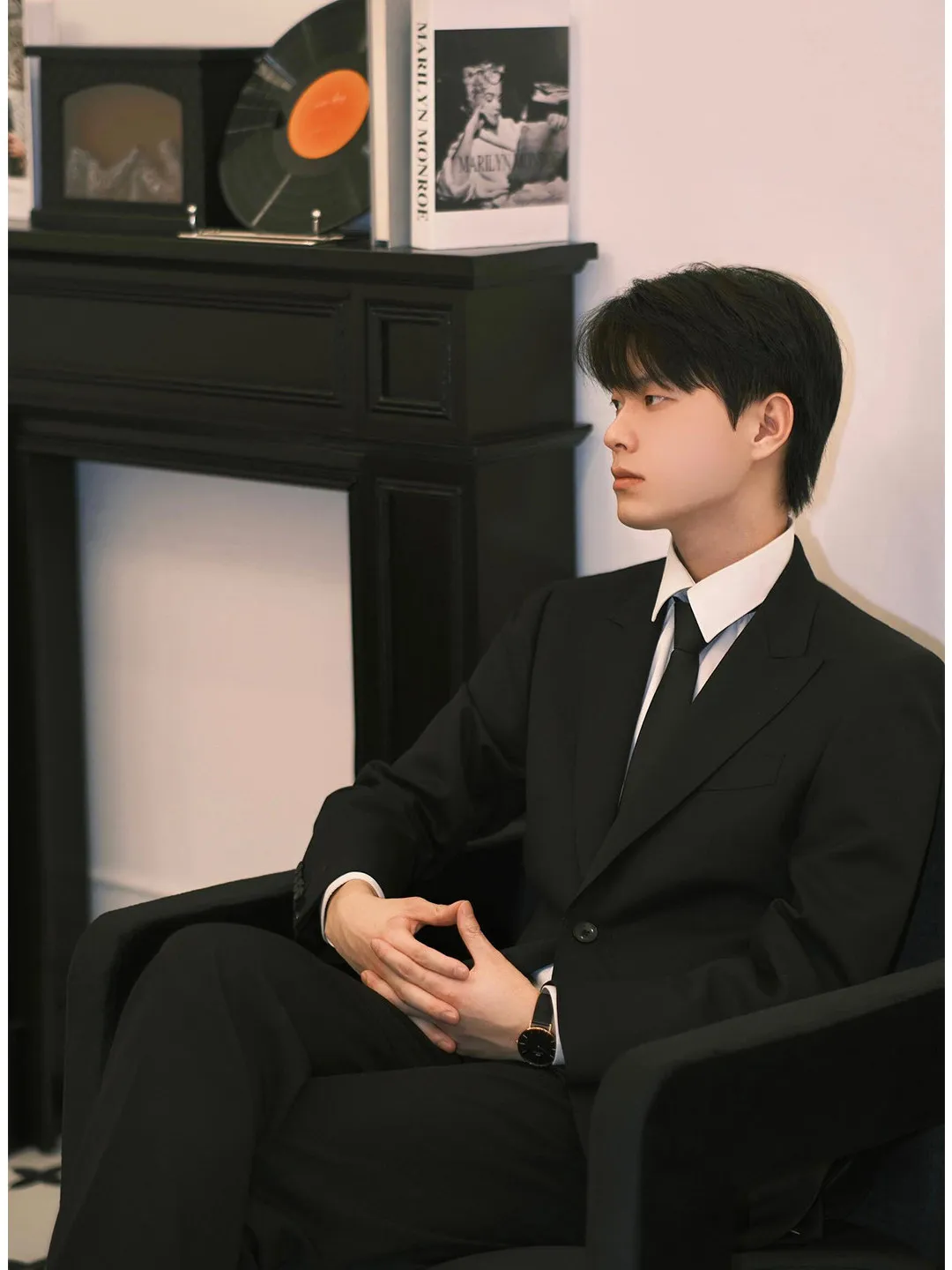 

Bla Casual Suit Jaet Teenage Adult Formal High-End Suit Pants White irt Set Youth Faion Autumn Spring Chinese Brand