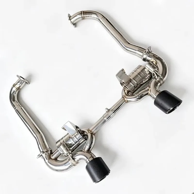 Factory-Direct 1.5mm Thick Mirror Polished Stainless Steel Valved Rear Section Exhaust Pipe   Upgrade  PX