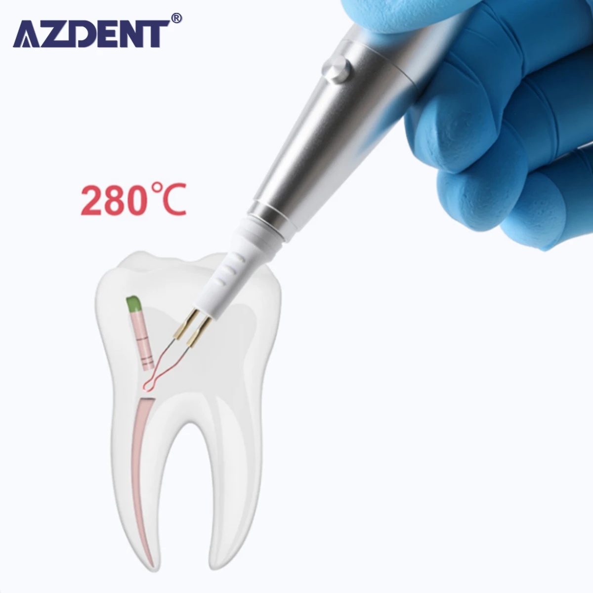 

1 комплект AZDENT Dental Gutta Percha, резак для зубной резинки с 8 наконечниками, металлический резак для гуттаперчи, инструмент для стоматолога