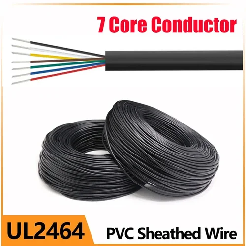Cable eléctrico trenzado de 7 conductores, Cable automotriz Flexible de 12V para remolques, camiones, altavoces, lámparas LED de Audio, iluminación exterior