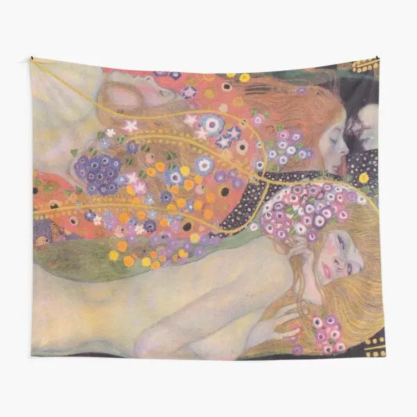 Water Serpents Ii By Gustav Klimt Art  Tapestry Colored Bedroom Living Hanging Home Yoga Bedspread Towel Beautiful Decor Wall