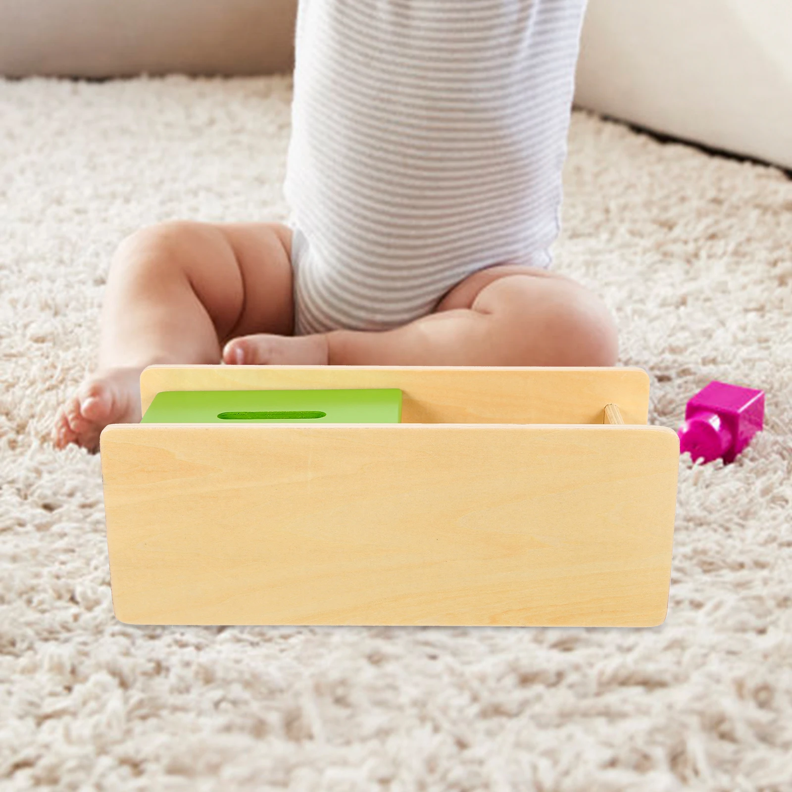 1 セット木製ベビーキッズ教育ドロップボックス幼児の微細運動スキル手と目の調整形状選別ボールドロップギフト