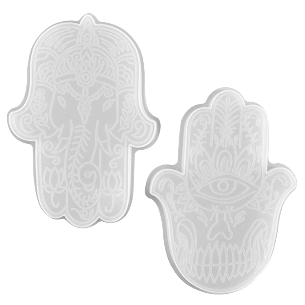 

2Pcs FatimaH SiliconeEpoxyCastingDIYCraft Craft Mold MultiPurposeReusableFlexible H Crafts ResinPlaster
