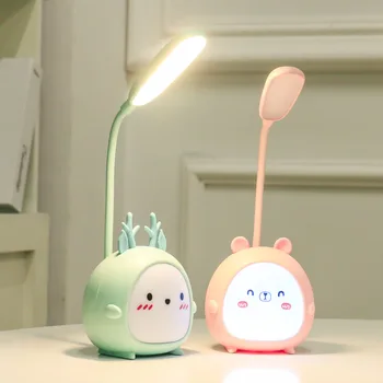야외 캠핑 램프, USB 충전식 LED 데스크 램프, 토끼 조명, 눈 보호, 다채로운 야간 조명, 신제품 