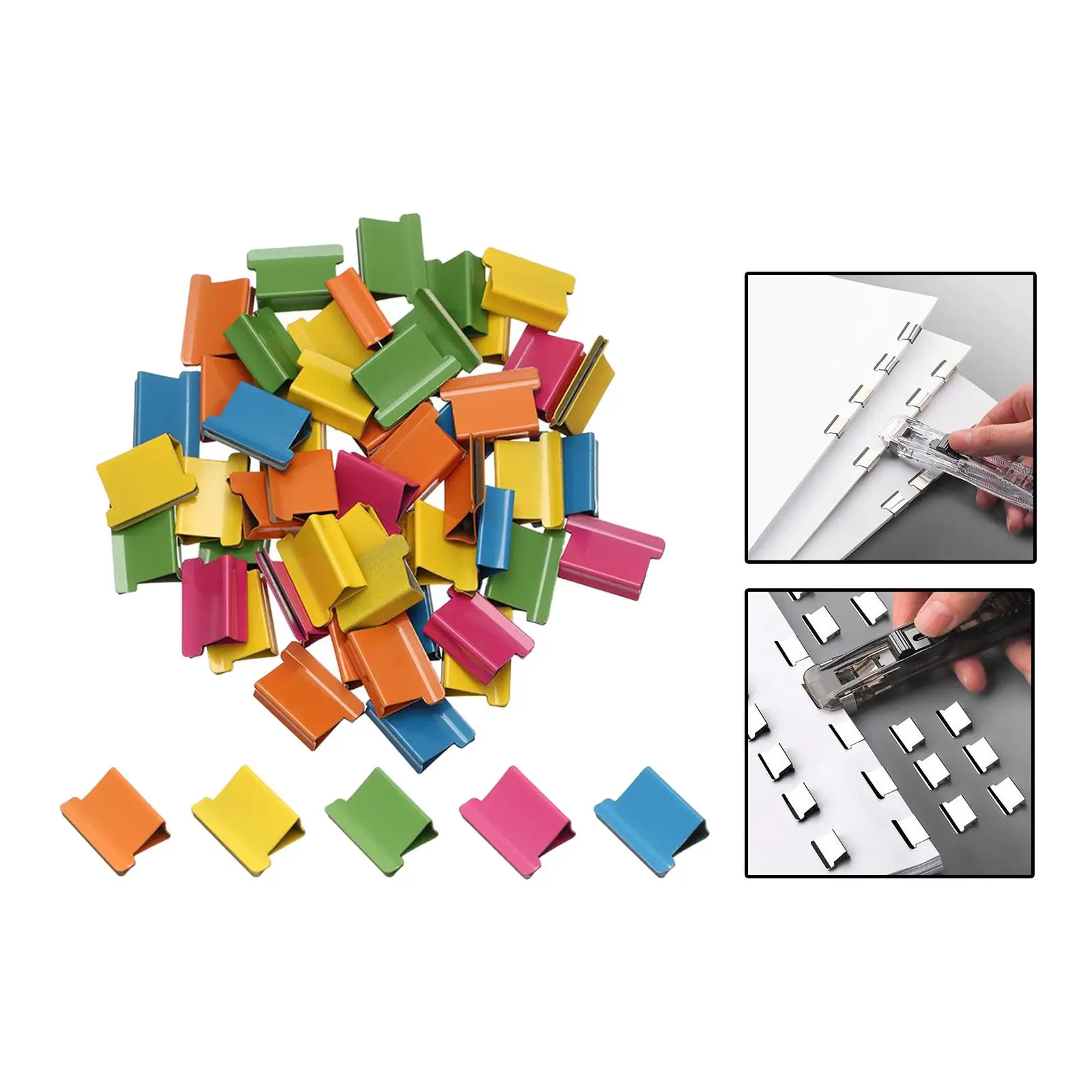 Clip de papel de mano, práctico encuadernación, portátil, multiusos, reutilizable para dormitorio, Clips multicolores