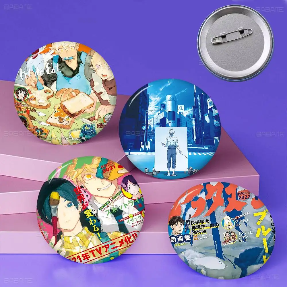 Blue Period Movie Anime Button Pin Handmade Brooch For Clothes Cartoon Badge Backpack Decoration Jewelry Accessories