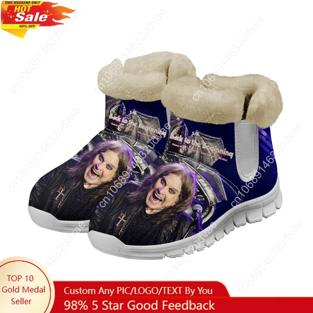 

Ozzy Osbourne 1948-2025 Plush Shoes Boots Men Women Keep Warm Sneakers Back To The Beginning Boot Casual Customize Sneaker White