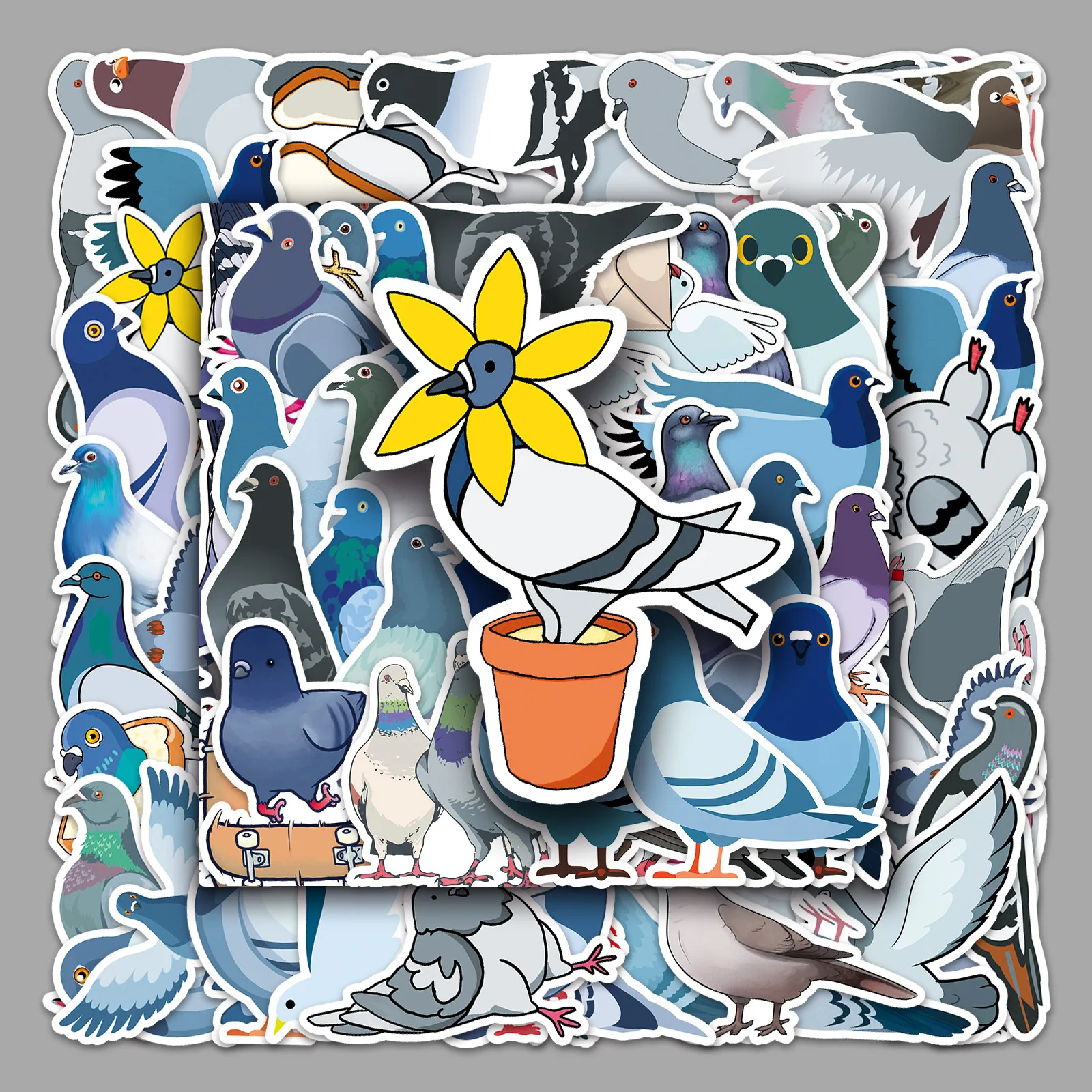 

50PCS Cute Pigeon Stickers Funny Cartoon Dove Bird Animal Lovers DIY Decorative Laptop Phone Case Waterproof Stickers Kids Toy
