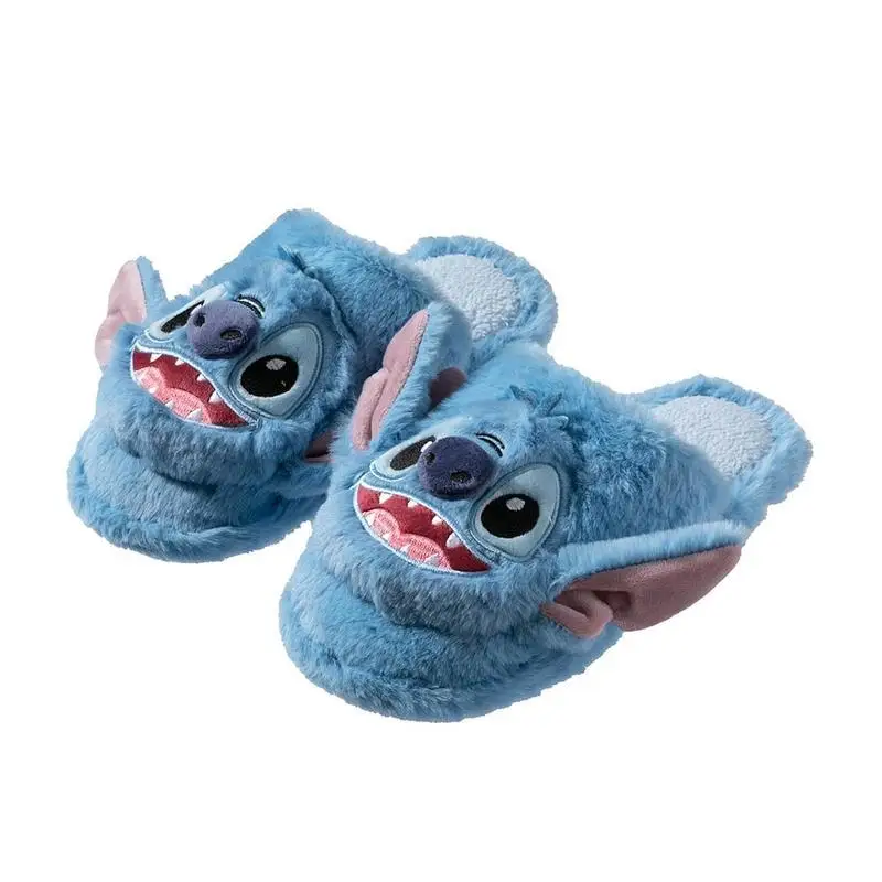 Anime Miniso Stitch Cotton Slippers Cartoon Cute Men and Women Couple Winter Warm and Thickened Comfortable Home Slippers Gift