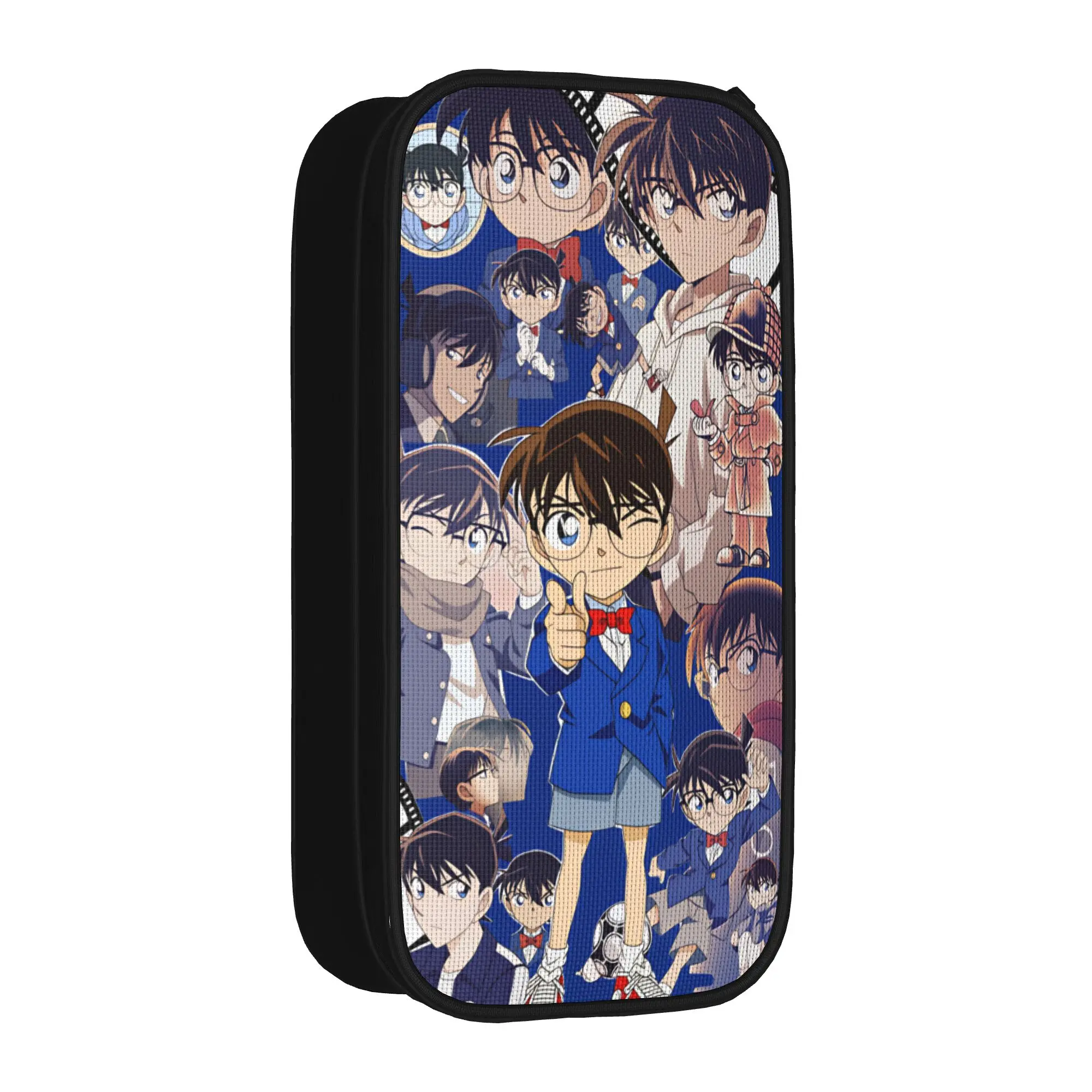 Detectives Conans Pencil Case  School Pencil Cases Zipper Students Aesthetic Large Pen Box Stationery Organizer