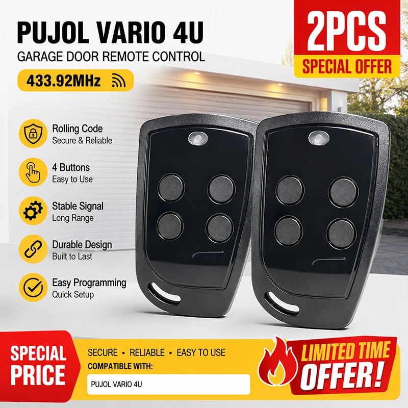 PUJOL VARIO Remote Control 433MHz PUJOL Vario 4U WHITE BLACK  PRO COSMOS OCEAN 1 / 3 MOON MERCURIO Garage / Gate Remote Control
