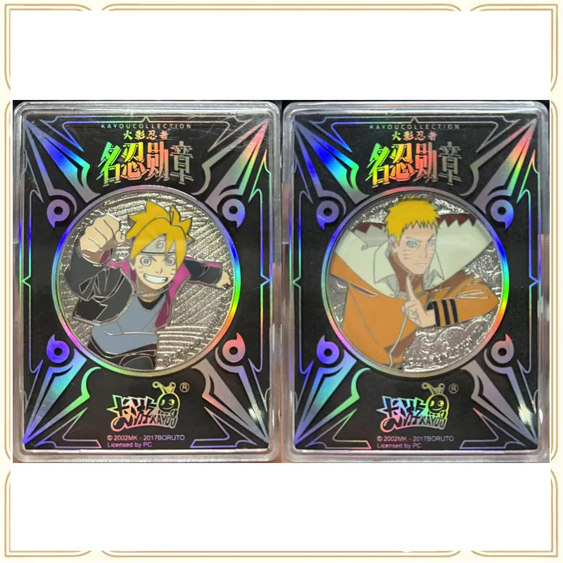 KaYou Naruto Medallion Card Uzumaki Naruto Boruto Metal Coin Boy Game Toy Collectible Card Christmas Birthday Gift