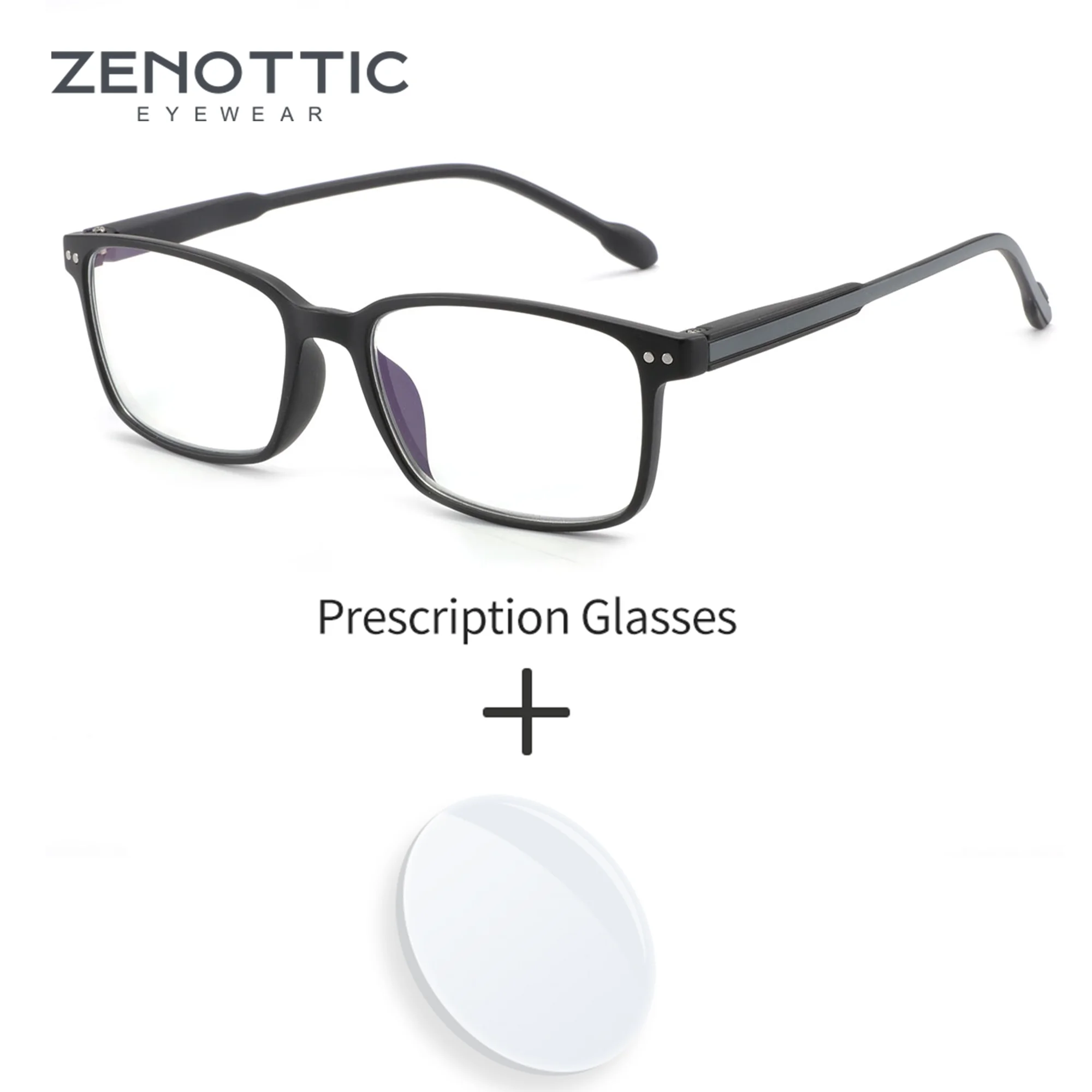 

ZENOTTIC Retro Rectangle Prescription Glasses Progressive Photochromic Anti-Blue Light Myopia Hyperopia Eyeglasses For Men