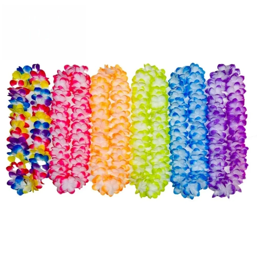 30pcs/set Hawaiian Flower Leis Multicolor Tropical Floral Necklace Polyester Flower Garlands For Party Beach Dance Party Decor ﻿ view 5