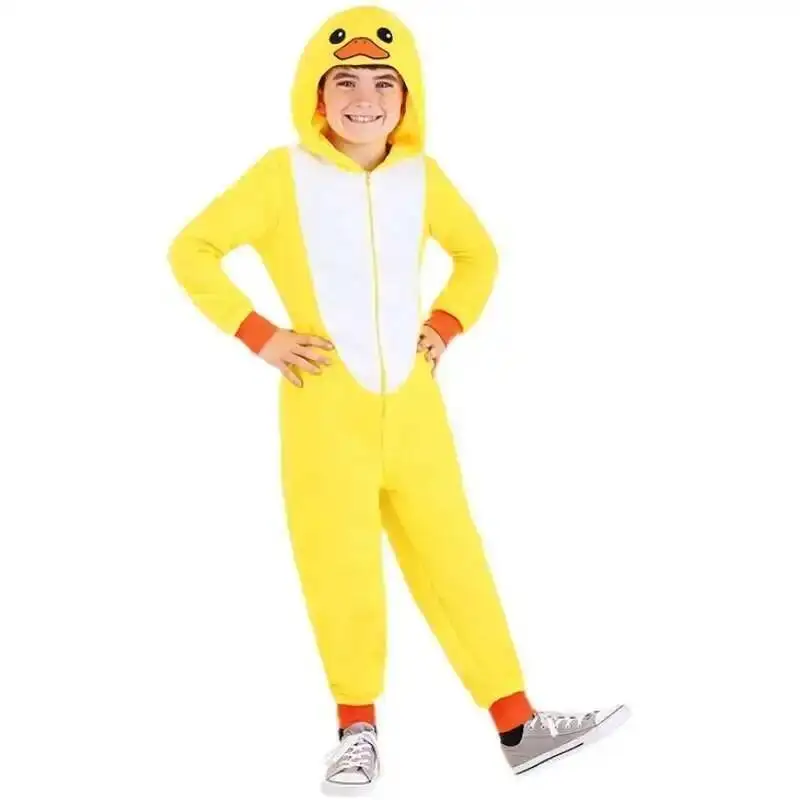 

Halloween kid Adult Stage Performance boys Girls yellow duck cosplay costume high quality jumpsuits ship fast
