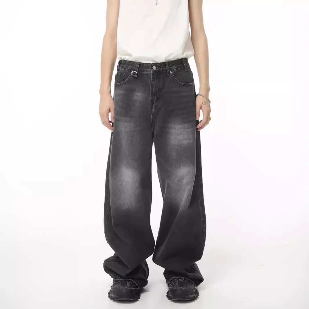 

Spring Summer Y2k Men Straight Jeans Baggy Jeans Vintage Harajuku Wide Leg Trouser Casual Denim Pants Trendy Loose Pants New