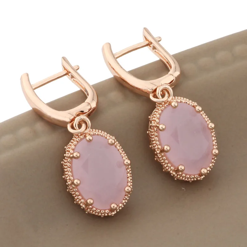 Classic 585 Rose Gold Color Hanging Earrings for Women Luxury Quality Jewelry Fashion 2023 Woman Daily Jewelry