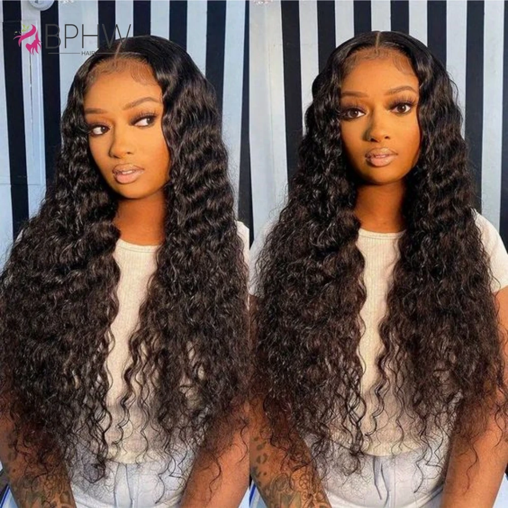 BPHW Deep Wave 3 Bundles With 4x4 Lace Closure Hair Weave Brazilian Hair 100% Human Hair Brown Lace Remy Hair For Black Women