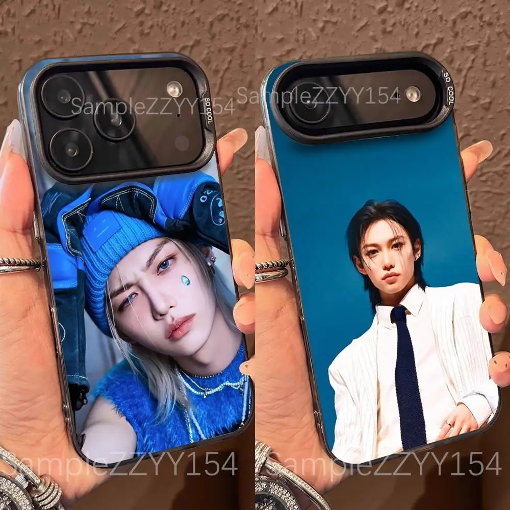 

F-Felix Lee S-SKZ Karma Phone Case For iPhone 17,16,15,14,13,12,X,8,Pro,Max,Plus,E,SE4,Air,Mini Black IMD Matte