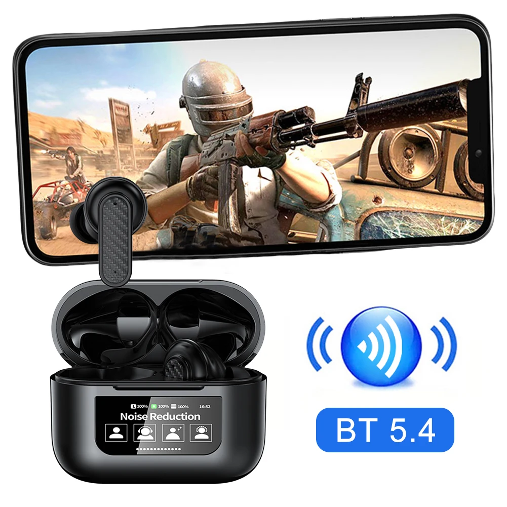 

Беспроводные умные наушники-переводчики BT 5,4, реальное время ANC, шумоподавление, 144 языка, умный портативный корпус с сенсорным экраном