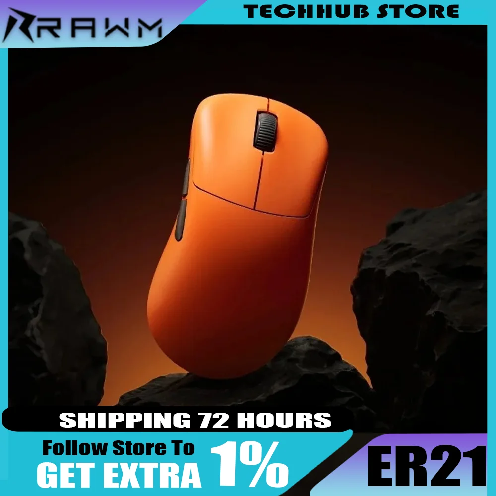 

Rawm ER21 Pro Wireless Gaming Mouse 8khz 30000dpi 750ips Lightweight Ergonomics E-Sports Office Work Desktop Laptop Mouse Gift