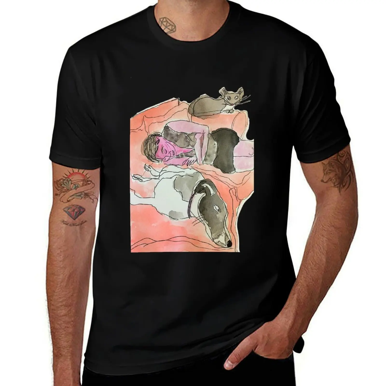 passed out with the pets T-Shirt Anti-Perspiration Workout Top