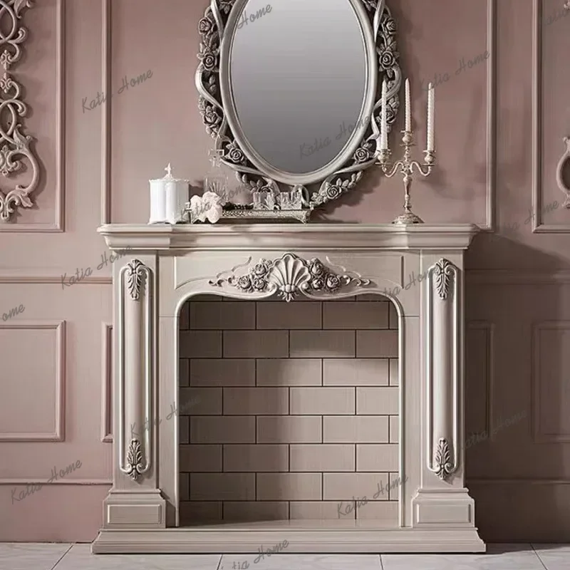 LD European-style Ornaments Living Room Cabinets Retro Aged Carved Decoration Fireplace French-style   Furniture Kast