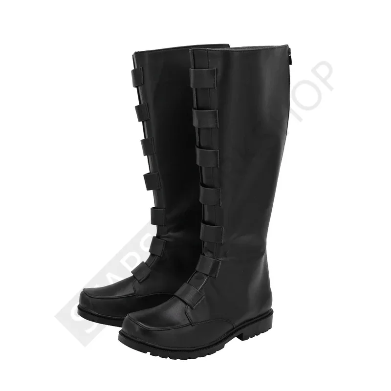 

qq34Movies Star Qui-Gon Jinn обувь для косплея черные коричневые длинные кожаные ботинки для Хэллоуина и Рождества на заказ