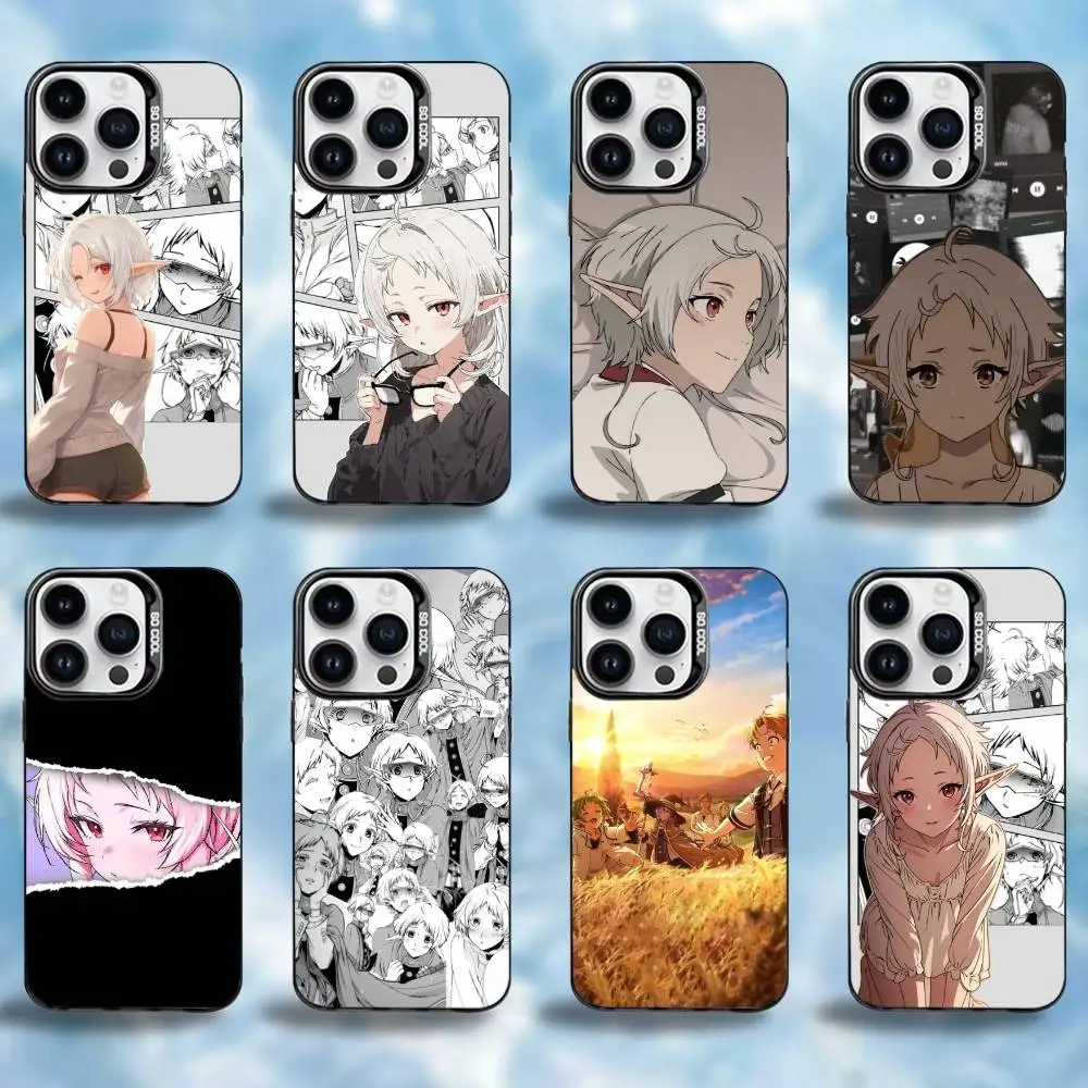 

Mushoku Tensei Sylphiette Phone Case For iPhone17,16,15,14,13,12,11 Plus,Pro Max Black Border Silver Plated Cover