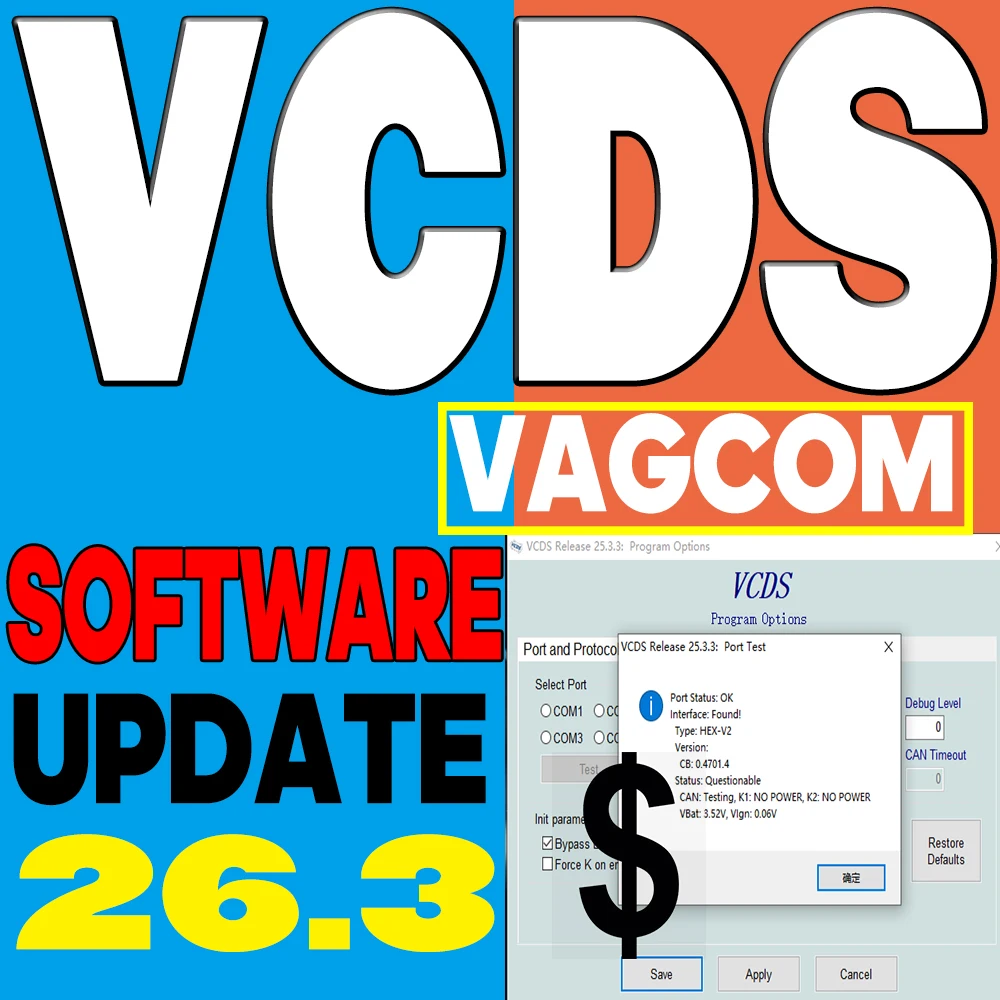 Atualização de Software VAG-COM VCDS OBD2 Scanner HEX V2 Interface USB para VW AUDI Skoda Seat, VINs Ilimitados, Atmega162 Multilíngue