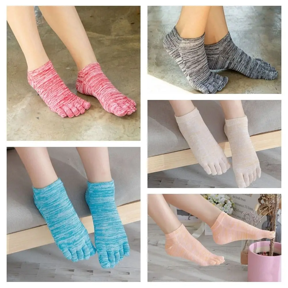 

1 Pair of EU36-40 Five Finger Socks Mesh Anti Friction No Show Ankle Socks Breathable Cotton Women's Short Socks Spring Summer