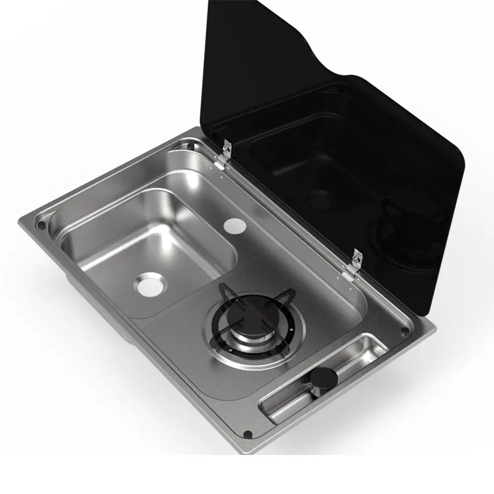 

New Design RV Single Gas Burner Hob with Motorhome Sink for RV Caravan Camper Boat Yacht