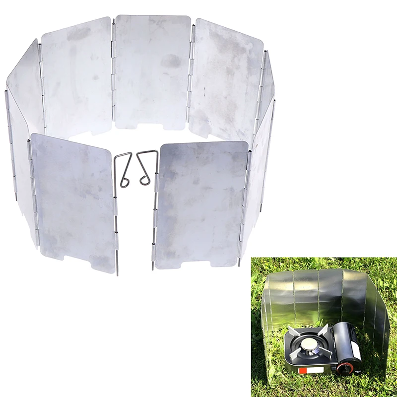 

9 Plate Foldable Burner Windshield Outdoor Camping Cooking Gas Stove Wind Shield