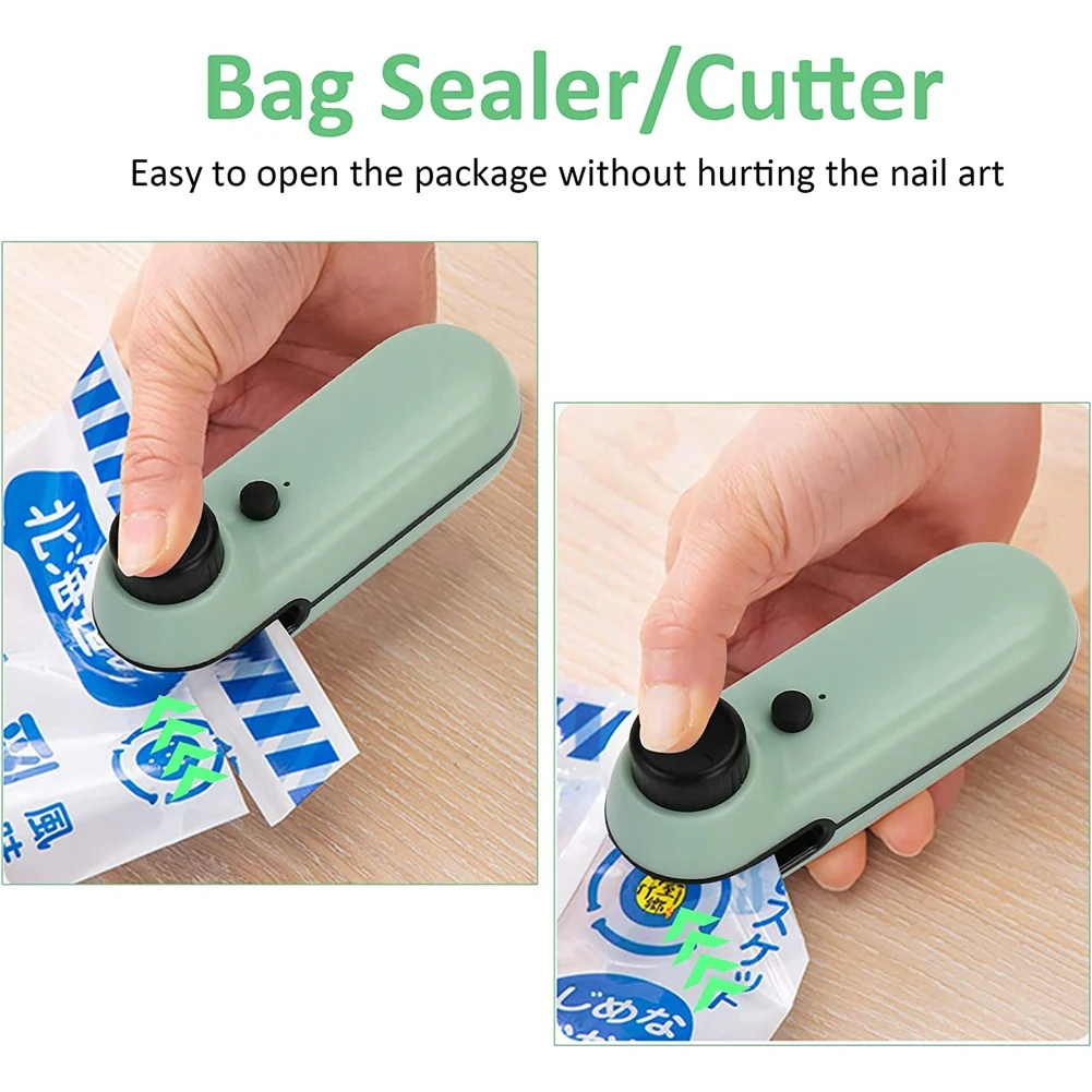 Mini Bag Sealer, Heat Sealer with Cutter Portable Chip Bag Sealer with Soft Magnetic Handheld Bag Sealer Machine