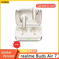 Global Version realme Buds Air 7 12.4mm Bass Driver LHDC 5.0 Bluetooth 5.4 TWS Earphone 52dB Active Noise Cancelling LHDC 5