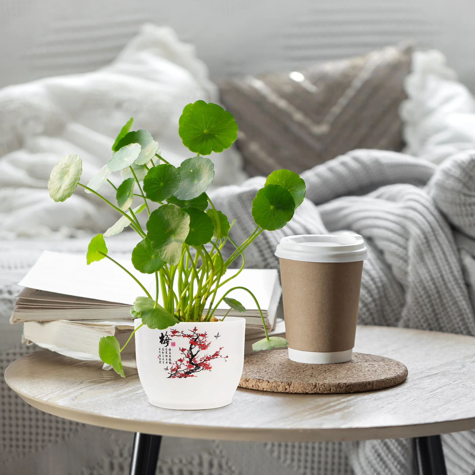 

2 Pcs Thick Material Flower Pot Plum Orchid Bamboo Chrysanthemum Desktop Plastic Planter Vase Decorative