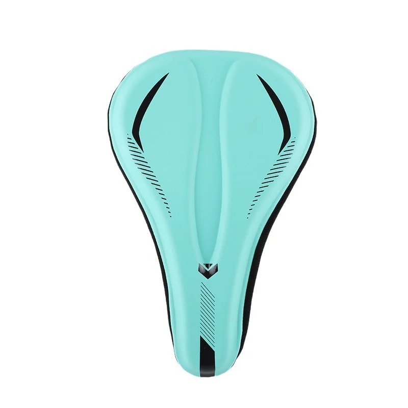 Bicycle Gel Seat Cover Cyan High Rebound Soft Comfortable Shock Absorbing Cycling Saddle Cushion For Mountain Road Bikes view 4