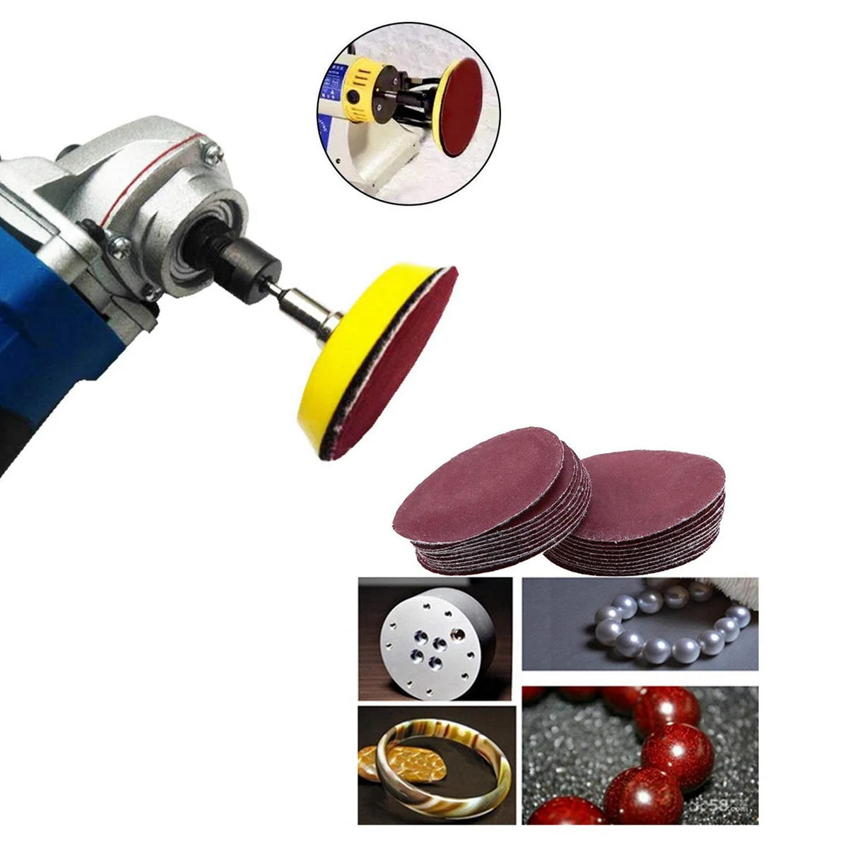 ABBN-2 pollici Kit dischi abrasivi da 100 pezzi con dischi da taglio da 31 pezzi per utensile rotante Dremel