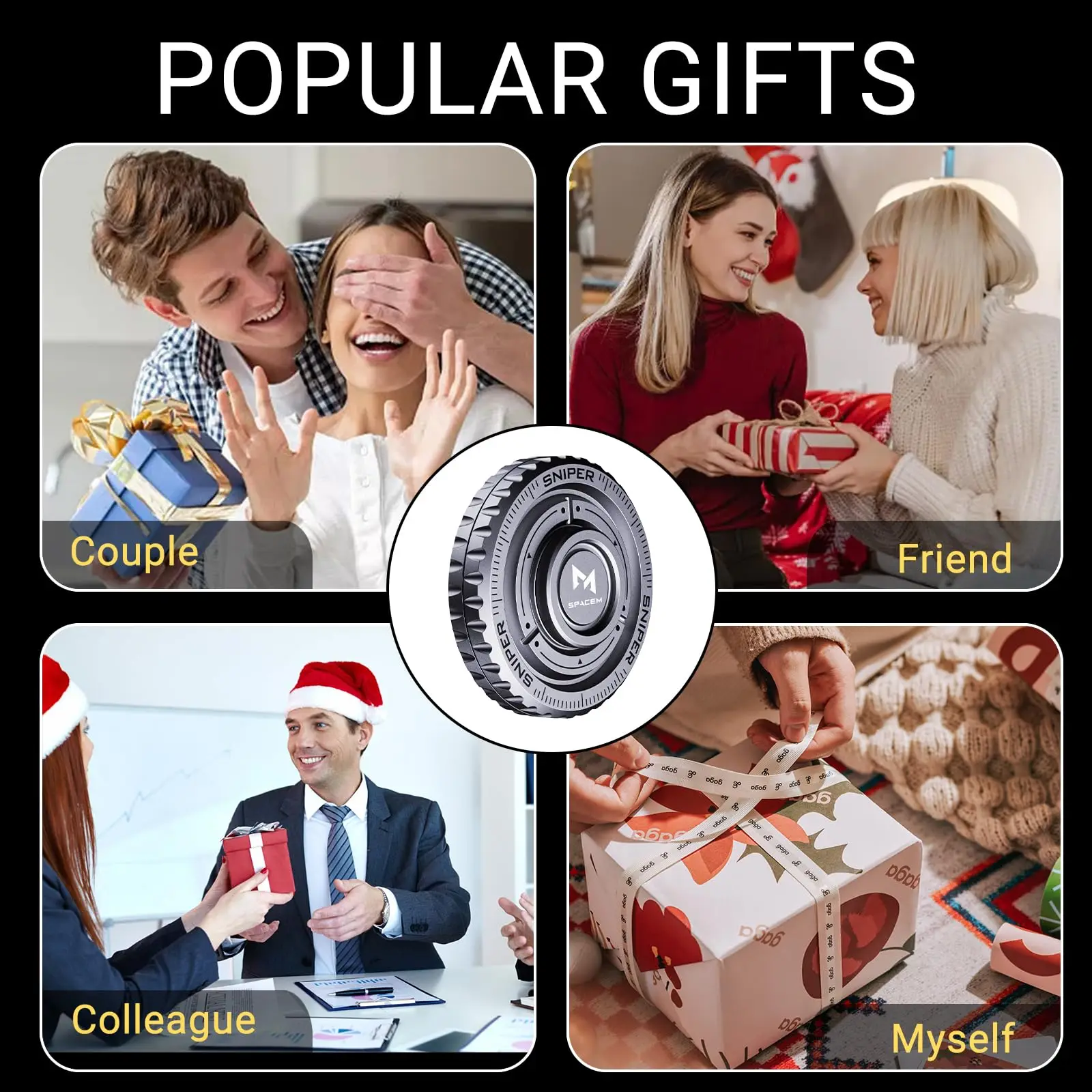 YIJOO Fidget Spinner en métal pour enfants et adultes, haute vitesse et silencieux coloré brillant, Cool Fidget Spinner, Anti-anxiété
