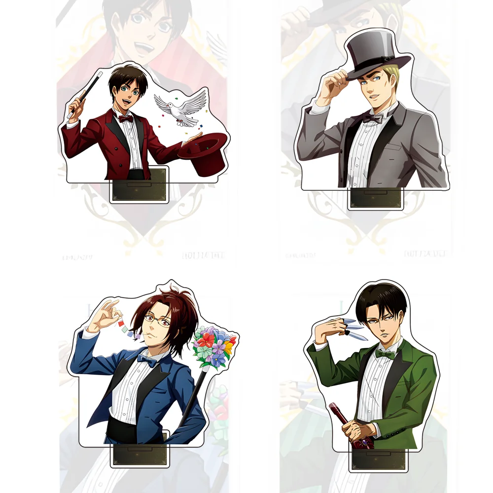 Hot Anime Attack on Titan 15cm Acrylic Standing Eren Mikasa Levi Erwin Armin Action Figures Model Desktop decoration stand gift