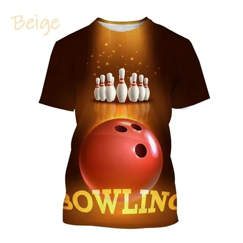 3D Printed Bowling Jersey Tees Summer Causal Short Sleeve Tops O Neck Oversized Streetwear Men's Clothing Oversized T Shirt