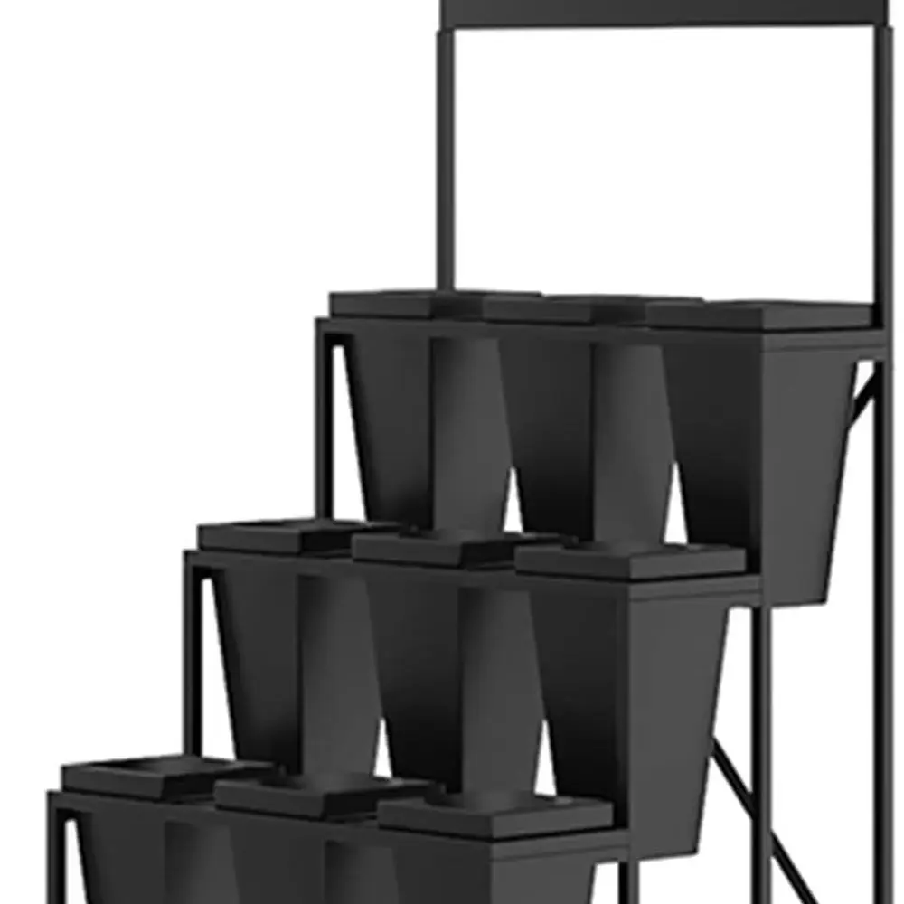 

3-х уровневая металлическая подставка для цветов на колесиках с 9 пластиковыми вазами для цветочных дисплеев