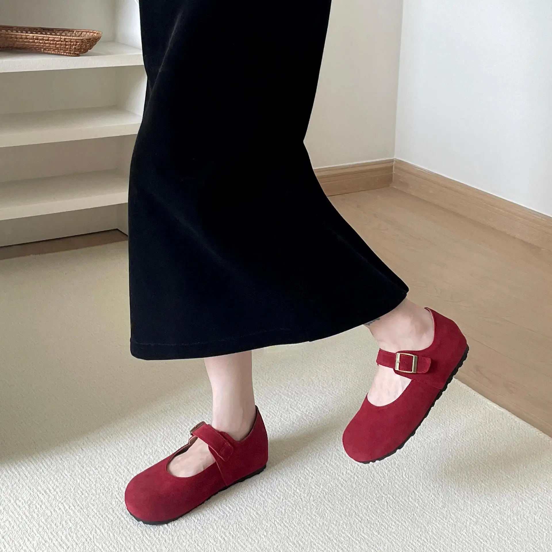 Women Shoes Autumn Slip-on Increas Height Soft Casual Female Sneakers Clogs Platform Round Toe Flats Shallow Mouth Fall Retro Sl